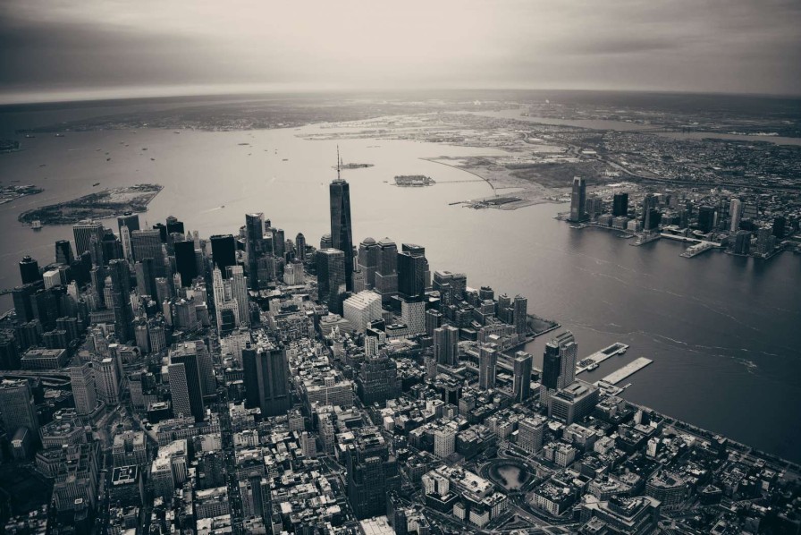 Architectuur Wallgroup | New York Luchtfoto In Zwart-Wit Fotobehang