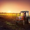 Transport Wallgroup | Tractor Bij Zonsondergang Fotobehang