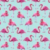 Dieren Wallgroup | Flamingo Print Met Een Blauwe Achtergrond Fotobehang