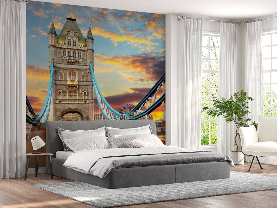 Architectuur Wallgroup | De London Tower Bridge Bij Zonsondergang Fotobehang