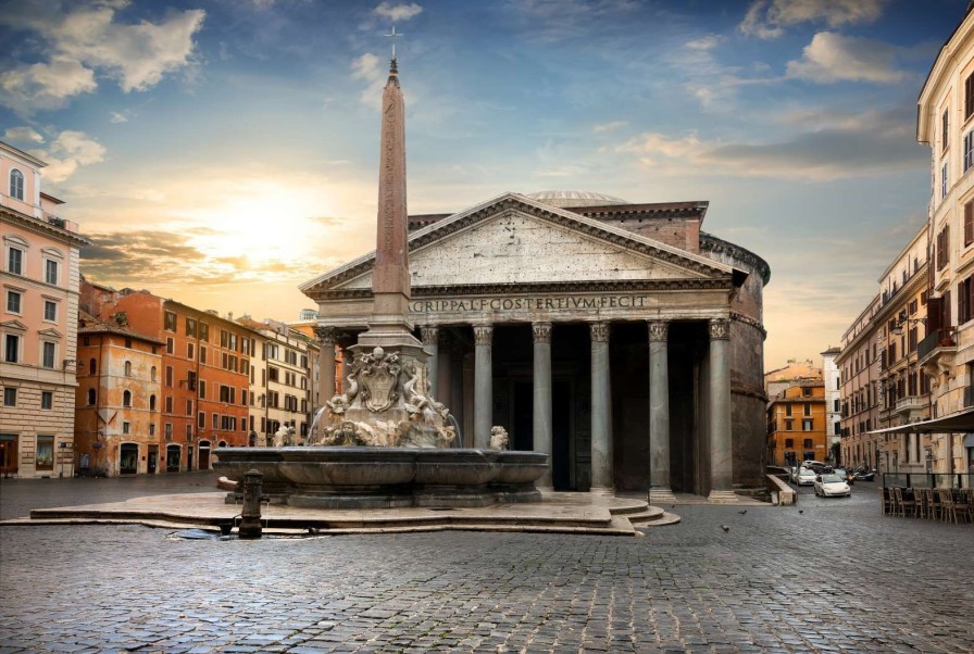 Architectuur Wallgroup | Pantheon In Rome Bij Zonsondergang Fotobehang