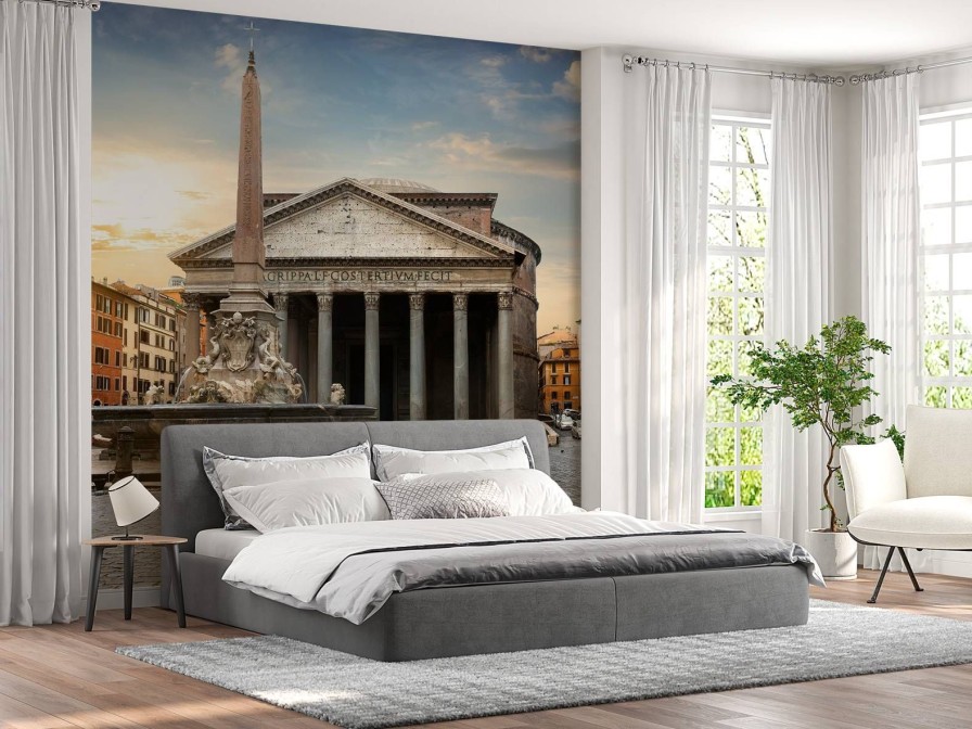 Architectuur Wallgroup | Pantheon In Rome Bij Zonsondergang Fotobehang