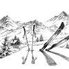 Sport Wallgroup | Wintersport Tekening Fotobehang