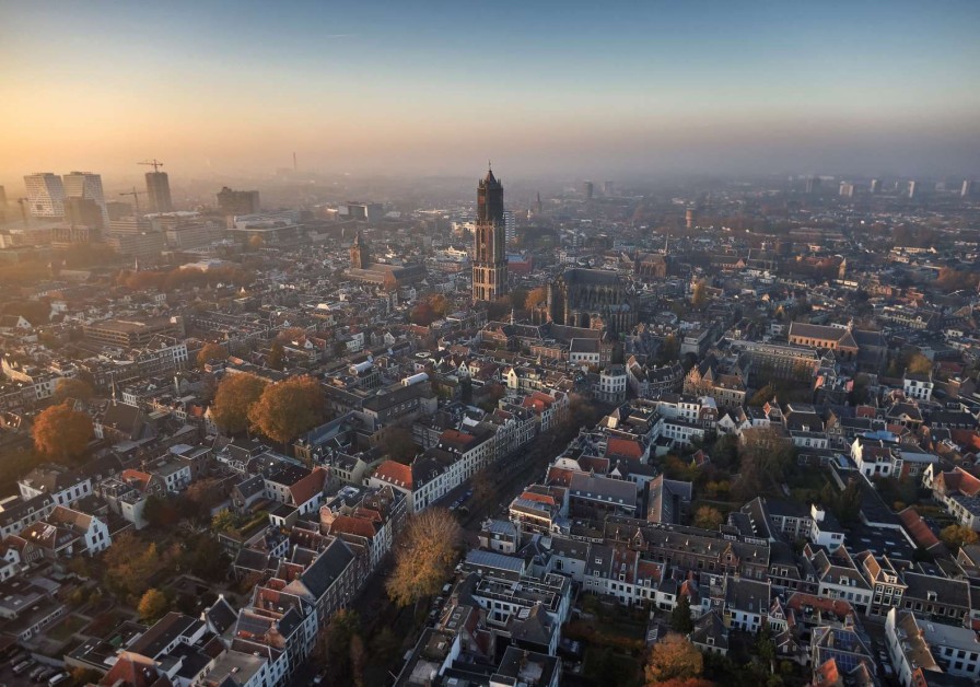 Architectuur Wallgroup | Bovenaanzicht Van Utrecht Fotobehang