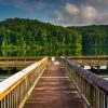 Landschap Wallgroup | Pier Op Een Rustgevend Meer Fotobehang