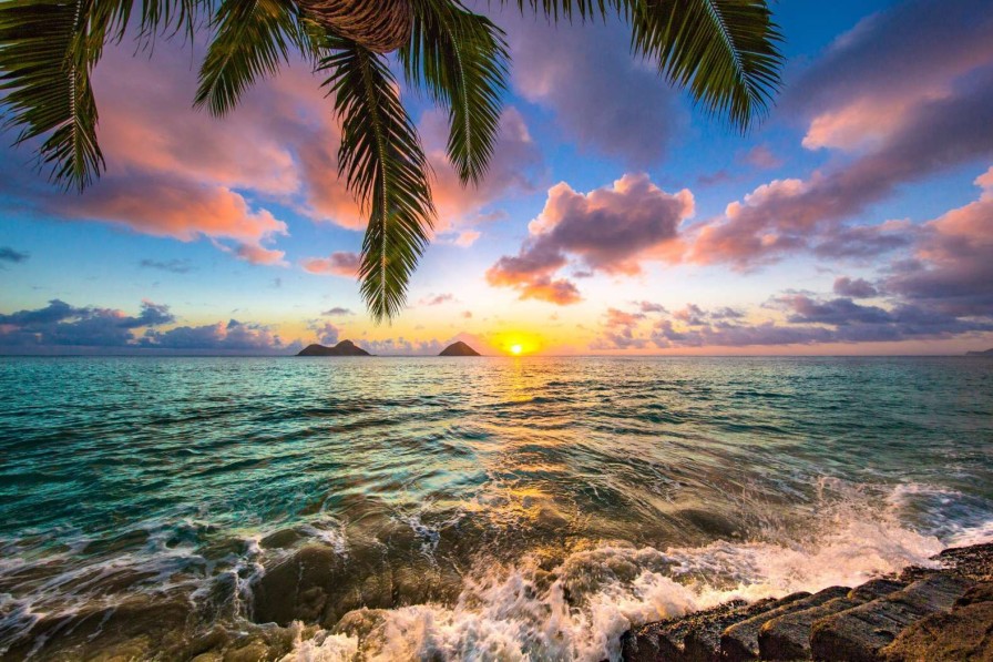 Landschap Wallgroup | Zonsondergang Bij Lanikai Beach Fotobehang