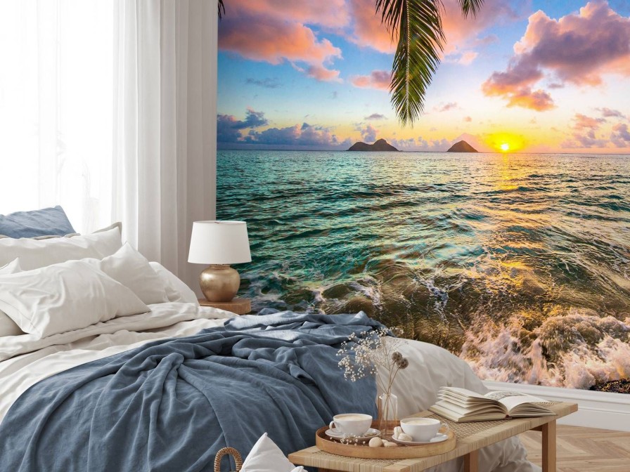 Landschap Wallgroup | Zonsondergang Bij Lanikai Beach Fotobehang