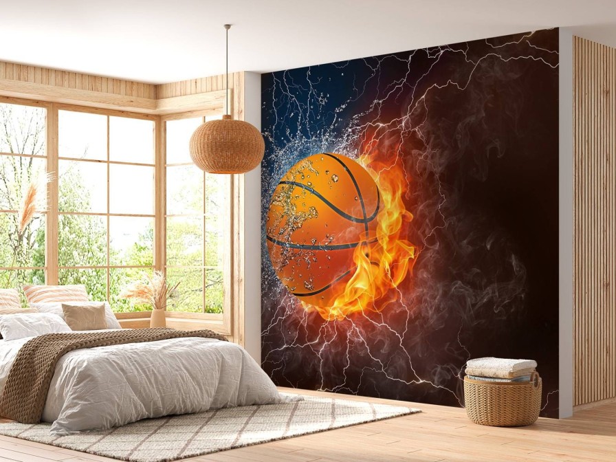 Sport Wallgroup | Basketbal Met Veel Kracht Fotobehang