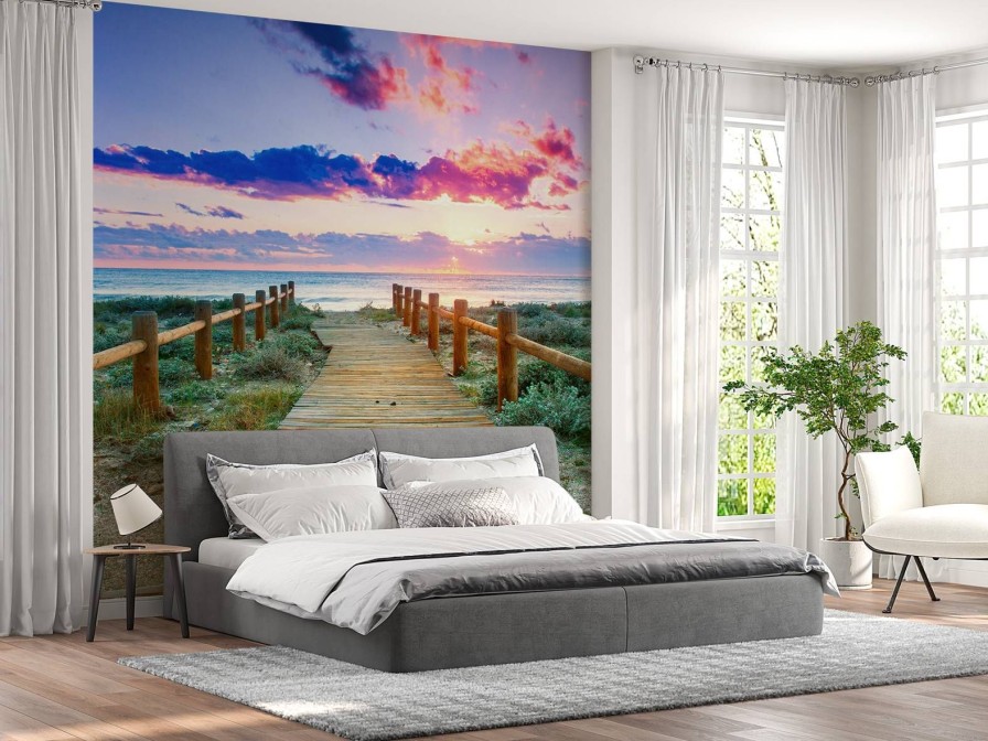 Landschap Wallgroup | Houten Pad Naar Zee Fotobehang