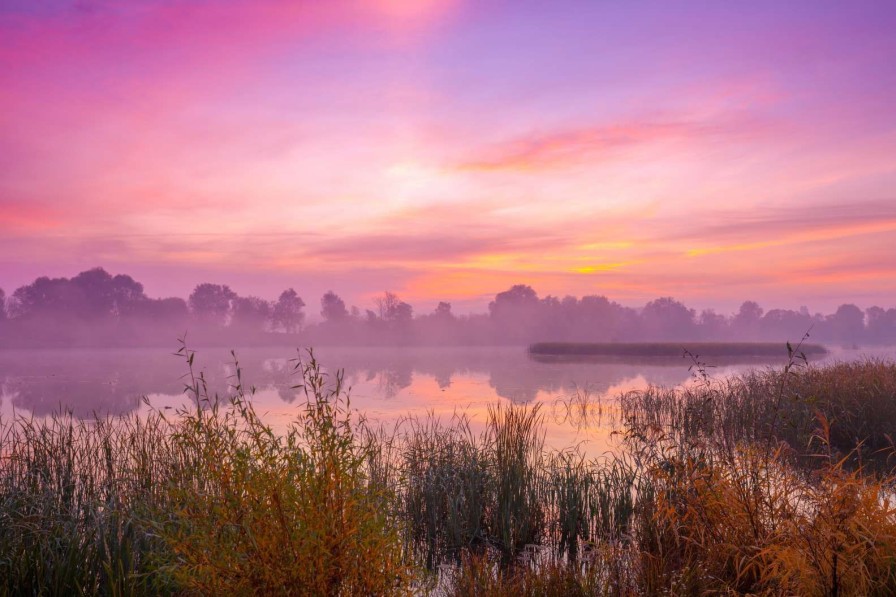 Landschap Wallgroup | Natuurgebied Onder Een Unieke Lucht Fotobehang