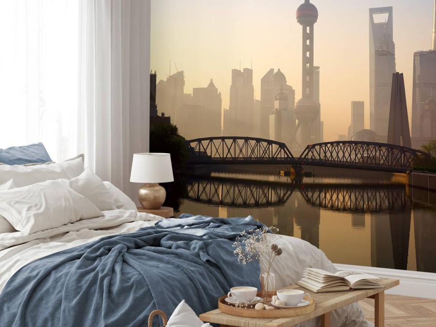 Architectuur Wallgroup | Shanghai Bij Zonsopkomst Fotobehang