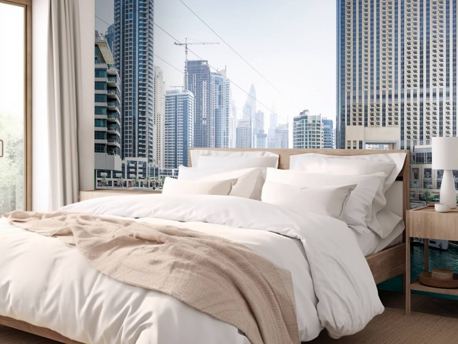 Architectuur Wallgroup | Boten In Dubai Marina Fotobehang