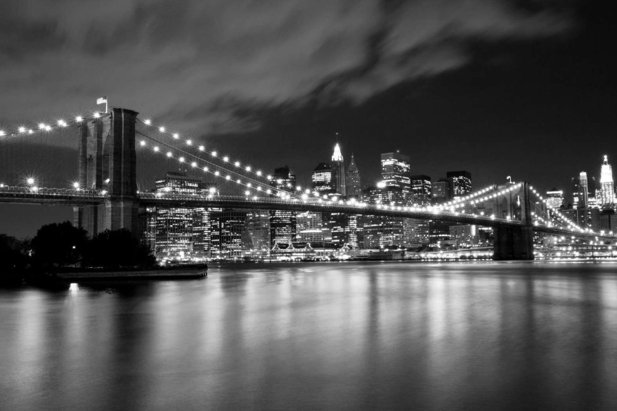 Architectuur Wallgroup | Brooklyn Bridge In Zwart-Wit Fotobehang