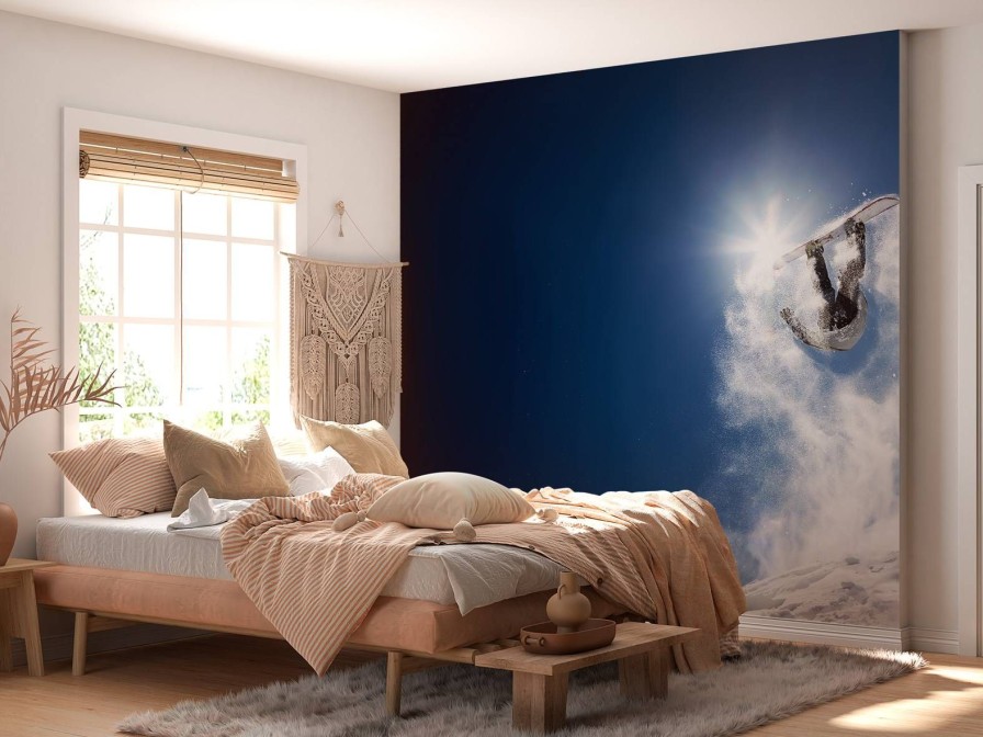 Sport Wallgroup | Snowboarder Maakt Een Backflip Fotobehang