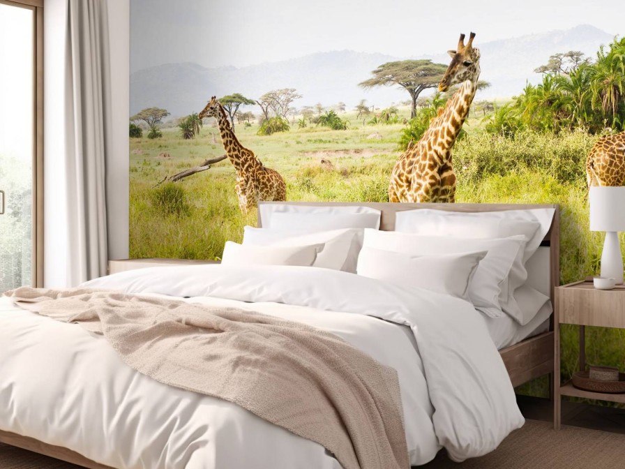 Landschap Wallgroup | Giraffen In Tanzania Fotobehang