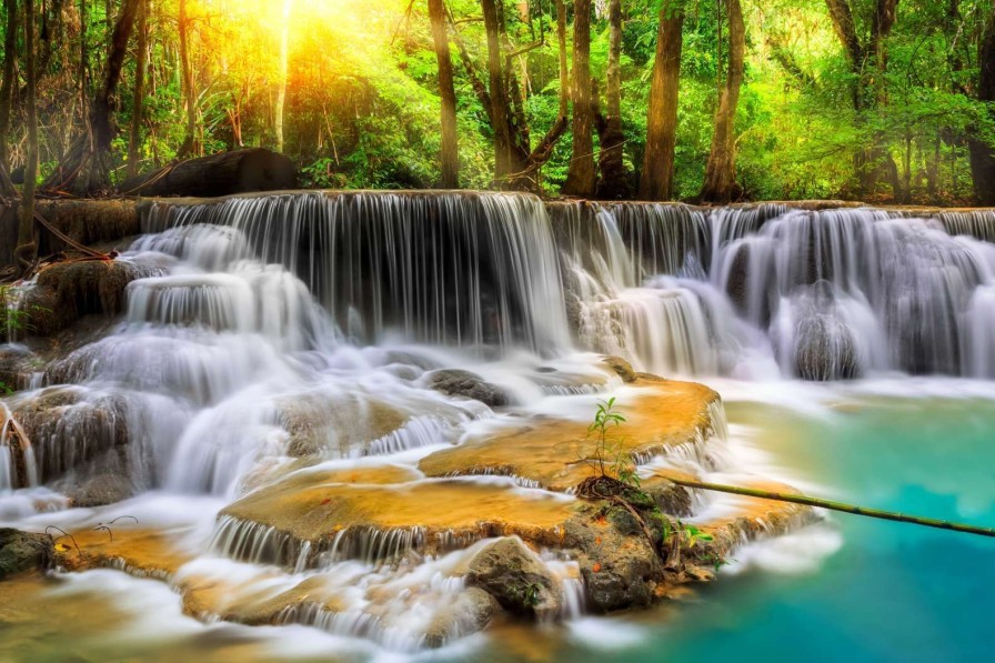 Landschap Wallgroup | Hemelse Waterval In Thailand Fotobehang