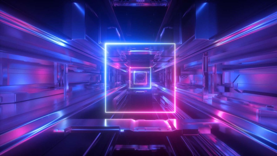 3D Wallgroup | Futuristisch Neon Verlichte Tunnel Fotobehang