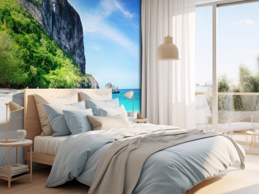 Landschap Wallgroup | Strand Op Het Poda Eiland In Thailand Fotobehang