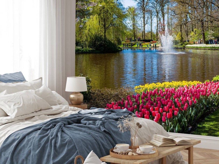 Landschap Wallgroup | Het Keukenhof Park Met Tulpen Fotobehang