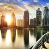 Architectuur Wallgroup | Dubai Marina Bij Zonsopkomst Fotobehang