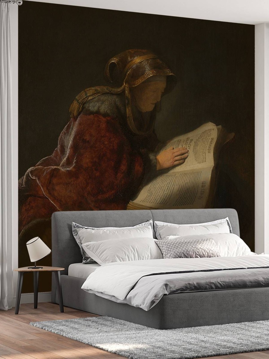 Kunst Wallgroup | Oude Lezende Vrouw Fotobehang