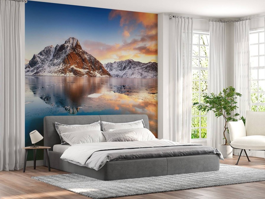 Landschap Wallgroup | Prachtige Zonsondergang In Noorwegen Fotobehang