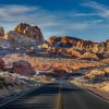 Landschap Wallgroup | Weg Door De Nevada Woestijn Fotobehang