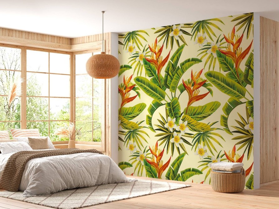 Natuur Wallgroup | Bloemen En Bladeren Print Fotobehang