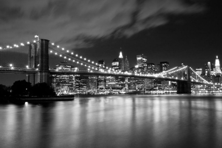 Architectuur Wallgroup | Brooklyn Bridge In Zwart-Wit Fotobehang