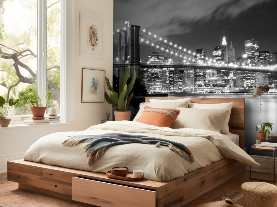 Architectuur Wallgroup | Brooklyn Bridge In Zwart-Wit Fotobehang