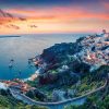 Landschap Wallgroup | Zonsondergang Op Santorini Fotobehang