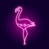 Dieren Wallgroup | Flamingo Neon Pictogram Fotobehang