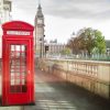 Architectuur Wallgroup | Rode Telefoon Cabine Met De Big Ben Op De Achtergrond Fotobehang