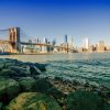 Architectuur Wallgroup | Brooklyn Bridge Met Een Skyline Op De Achtergrond Fotobehang