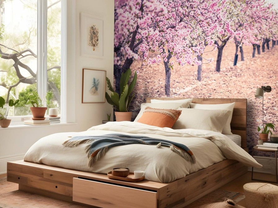 Natuur Wallgroup | Roze Rozenbomen Fotobehang