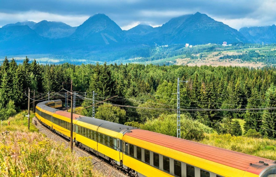 Transport Wallgroup | Trein Door Een Bos In Slowakije Fotobehang