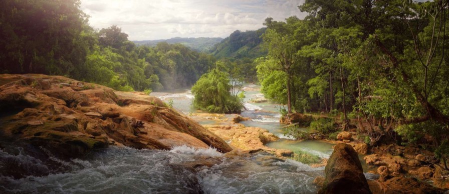 Landschap Wallgroup | Prachtige Waterval In Mexico Fotobehang