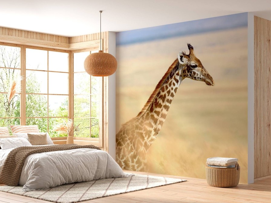 Dieren Wallgroup | Giraffe In Nationaal Park Van Kenia Fotobehang