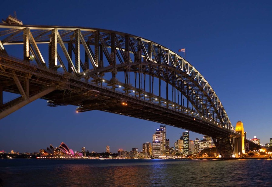 Architectuur Wallgroup | Sydney Harbour Bridge In De Avond Fotobehang