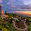 Architectuur Wallgroup | De Doi Inthanon Berg Bij Zonsondergang Fotobehang