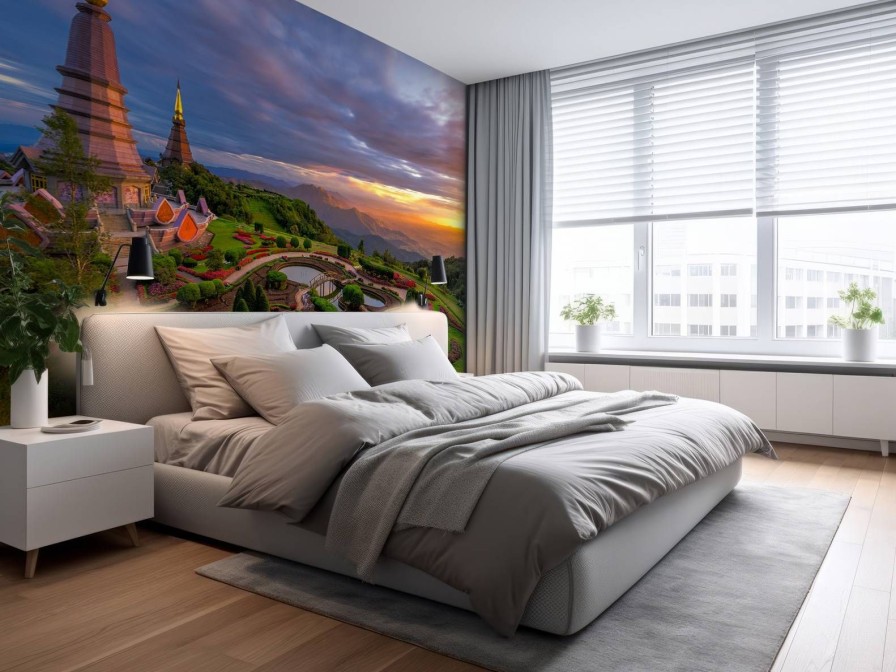 Architectuur Wallgroup | De Doi Inthanon Berg Bij Zonsondergang Fotobehang