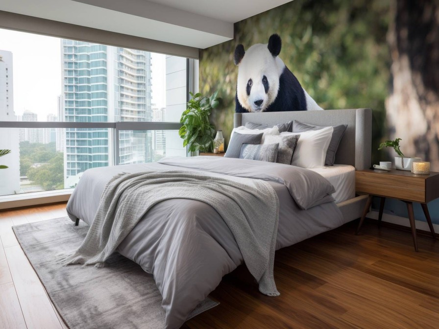 Dieren Wallgroup | Panda Op Een Houten Balk Fotobehang