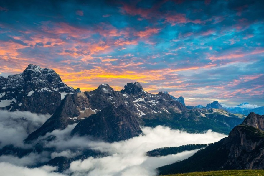 Landschap Wallgroup | Drei Zinnen In Italie Fotobehang