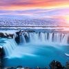 Landschap Wallgroup | Go Afoss Waterval Bij Zonsondergang Fotobehang