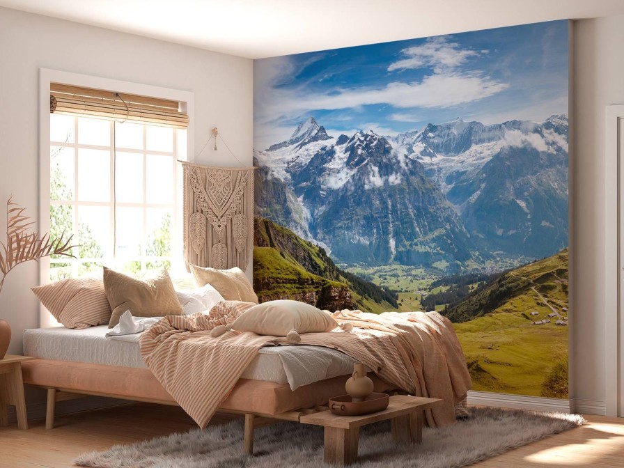 Landschap Wallgroup | Geweldig Uitzicht In De Zwitserse Alpen Fotobehang