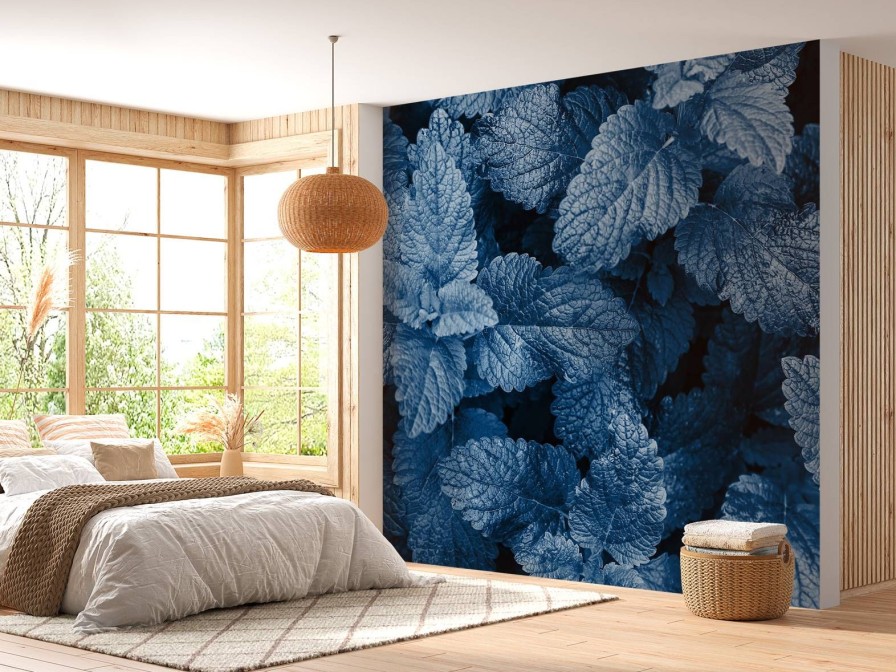 Natuur Wallgroup | Blauwe Exotische Bladeren Fotobehang