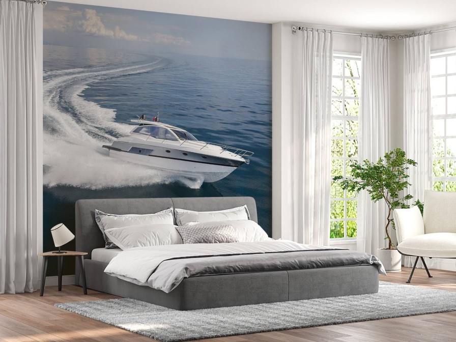 Transport Wallgroup | Luxe Speedboot Op Zee Fotobehang